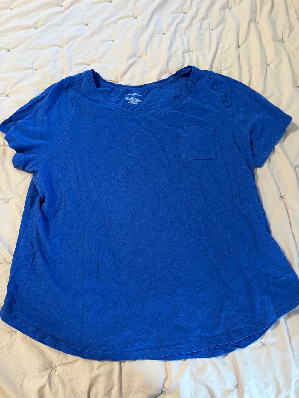 Lane Bryant Royal Blue Short Sleeve Pocket Tee